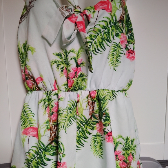 Everly Tropical Print Romper Sz-L - Picture 3 of 4